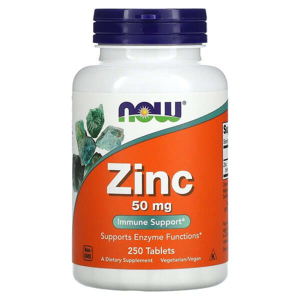now food zinc 50&nbsp;mg 250&nbsp;comprimes &nbsp;now-01522