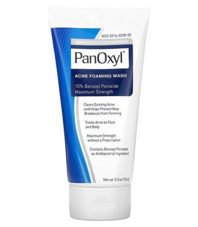 panoxyl nettoyant moussant contre l'acne peroxyde de benzoyle 10 % force maximale 156 g