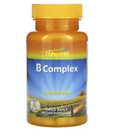 thompson, b complex, plus rice bran, 60 tablets 
