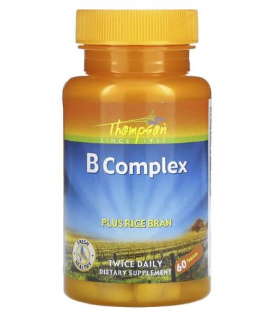 thompson, b complex, plus rice bran, 60 tablets 