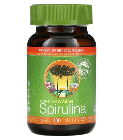 nutrex hawaii, pure hawaiian spirulina, 500 mg, 100 tablets nhi-01001