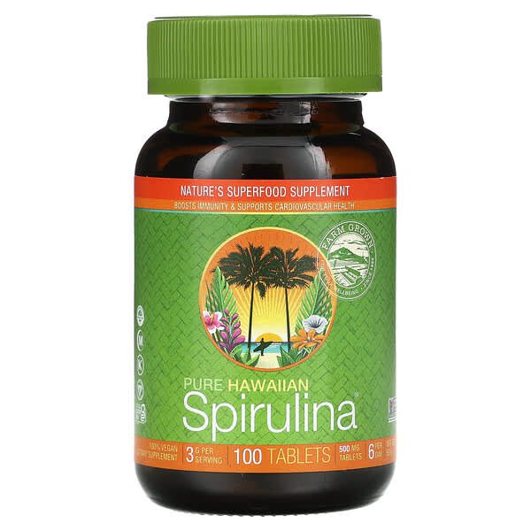 nutrex hawaii, pure hawaiian spirulina, 500 mg, 100 tablets nhi-01001