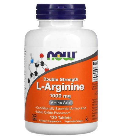 now foods, l-arginine, double strength, 1,000 mg, 120 tablets