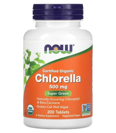 now foods chlorella 500mg 200 tablettes