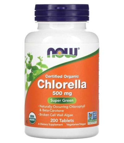 now foods chlorella 500mg 200 tablettes