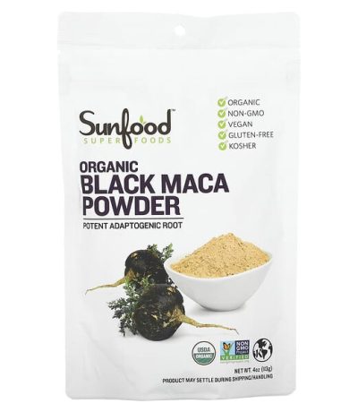 sunfood, superfoods, organic black maca powder