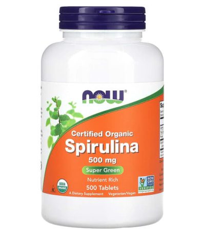 now foods spiruline certifiee biologique 500mg 500 comprimes