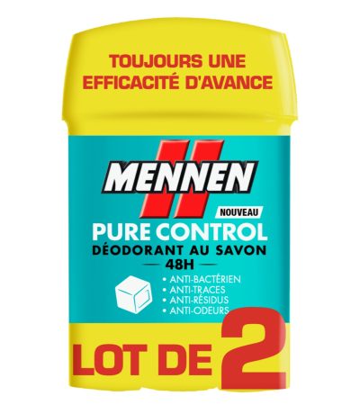 mennen pure control deodorant au savon 48h - 2x50ml