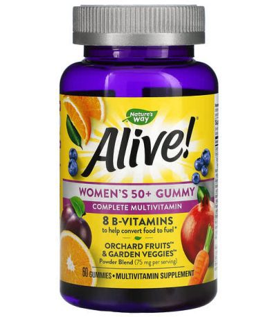 nature's way, vivant! ladies 50+ gummy vitamins, great fruit flavors, 60 gummy