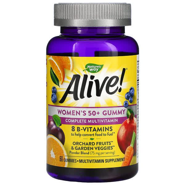 nature's way, vivant! ladies 50+ gummy vitamins, great fruit flavors, 60 gummy