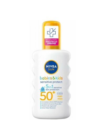 nivea sun babies & kids sensitive protect 5-in-1 spray spf50+ 200ml