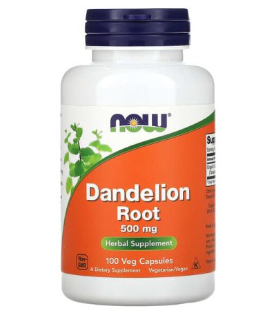 now foods, dandelion root, 500 mg, 100 veg capsules 