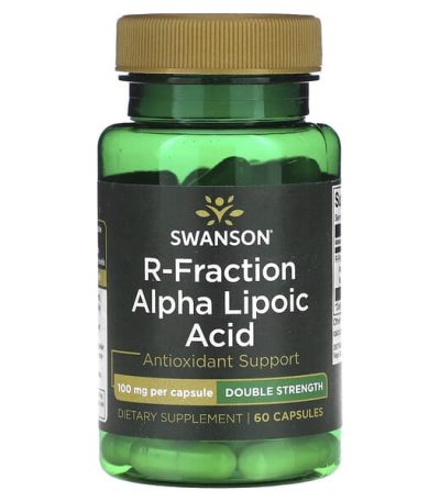 swanson, acide alpha-lipoique r-fraction, double efficacite, 100 mg, 60 capsules 
