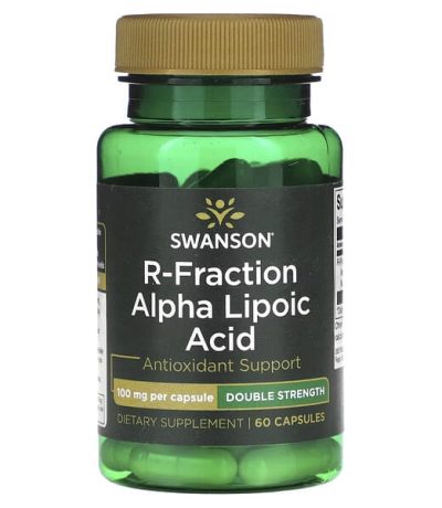 swanson, acide alpha-lipoique r-fraction, double efficacite, 100 mg, 60 capsules 