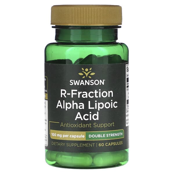 swanson, acide alpha-lipoique r-fraction, double efficacite, 100 mg, 60 capsules 