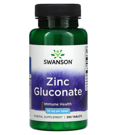 swanson, gluconate de zinc, 30 mg, 250 comprimes