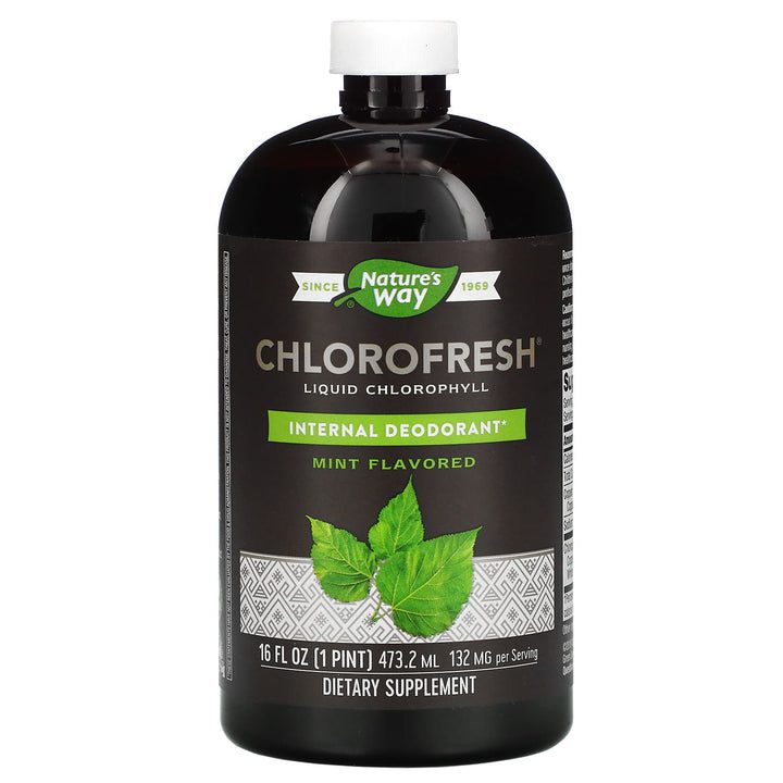 Nature&rsquo;s Way – Chlorofresh – Chlorophylle liquide – Menthe – 132&nbsp;mg – 473 -2&nbsp;ml&nbsp;
