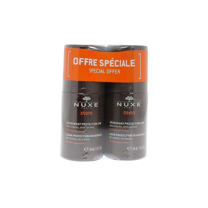 nuxe men deodorant protection 24h 2*50ml