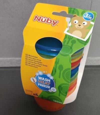 nuby pots pour encas x6 +3m