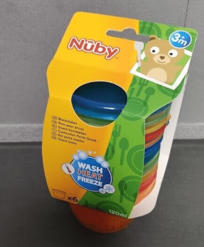 nuby pots pour encas x6 +3m