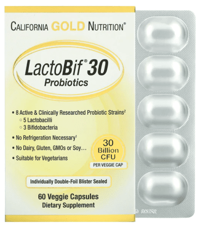 california gold nutrition lactobif 30 probiotiques 60 capsules vegetariennes