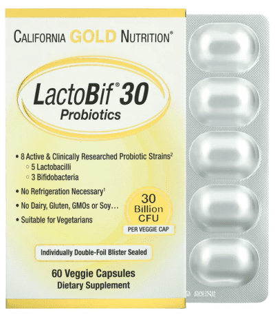 california gold nutrition lactobif 30 probiotiques 60 capsules vegetariennes