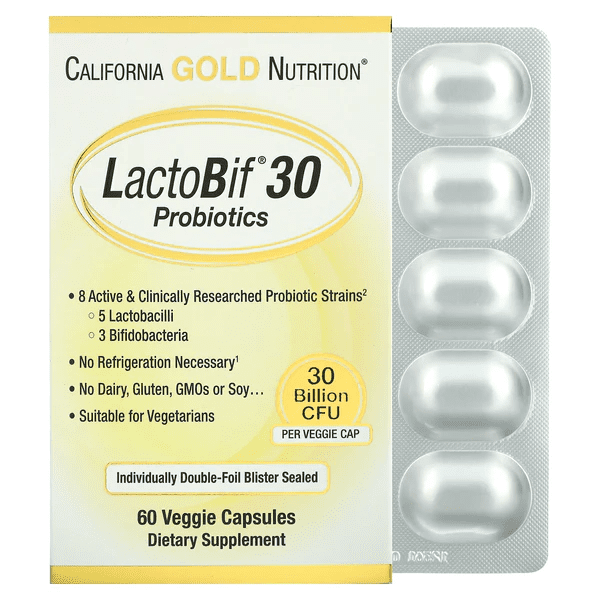 california gold nutrition lactobif 30 probiotiques 60 capsules vegetariennes