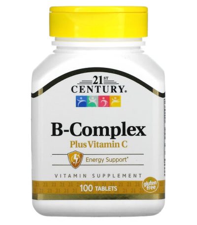 21st century, complexe de vitamine b avec vitamine c, 100 comprimes