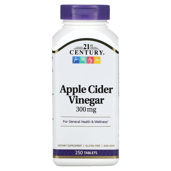 21st century, vinaigre de cidre de pomme, 300 mg, 250 comprimes