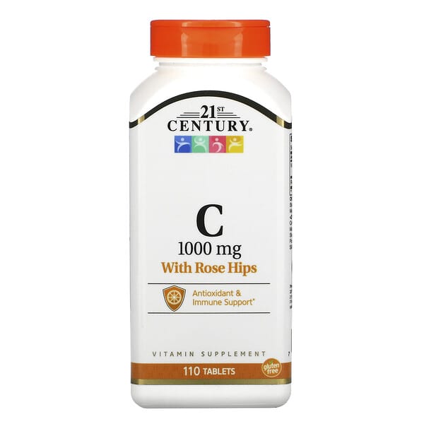 21st century, vitamine c et cynorrhodon, 1000 mg, 110 comprimes