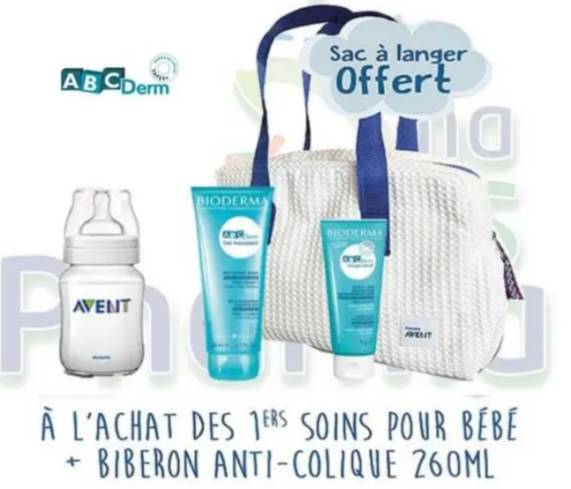 AVENT SAC CREME DE CHANGE INTENSIF+MOUSSANT 200ML+BIBERON AC 260ML