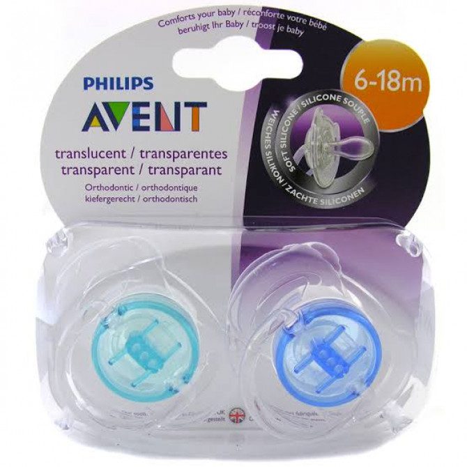 avent sucettes transparentes 6-18m