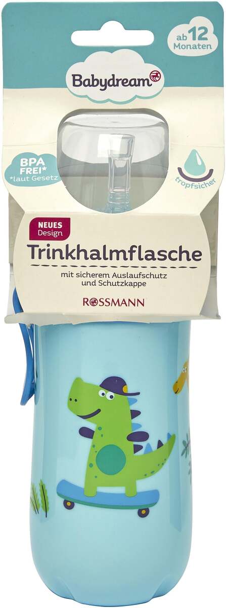 BABYDREAM BOUTEILLE A PAILLE  +12M – COULEUR BLEU-360ML