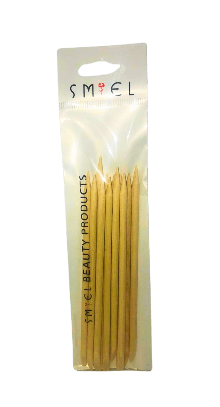 B&Acirc;TONNETS EN BOIS POUR CUTICULES – &Agrave; DOUBLE EXTR&Eacute;MIT&Eacute; 12 PC