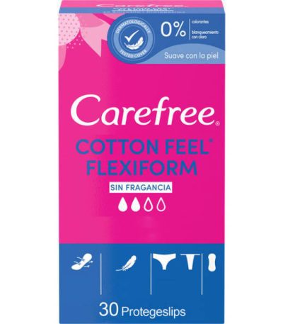 carefree cotton feel flexiform protege-slips reguliers box 30 unites