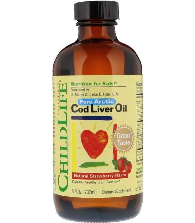 childlife huile de foie de morue p. naturel fraise, 237ml