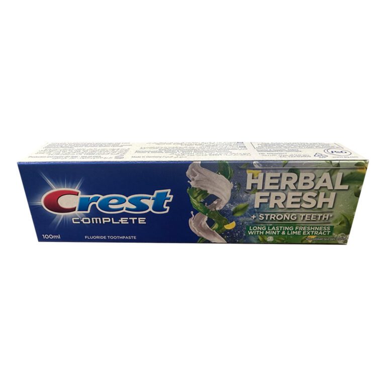 crest herbal fresh strong teeth & long lasting freshness with mint & lime extract 100ml