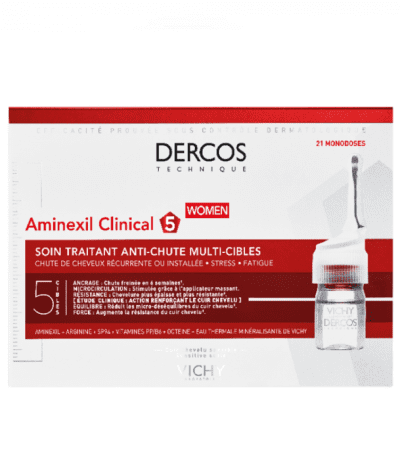 vichy dercos traitement anti chute cheveux aminexil femme clinical 5 21x6ml