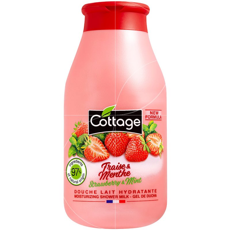 douche lait hydratante fraise & menthe cottage 250 ml
