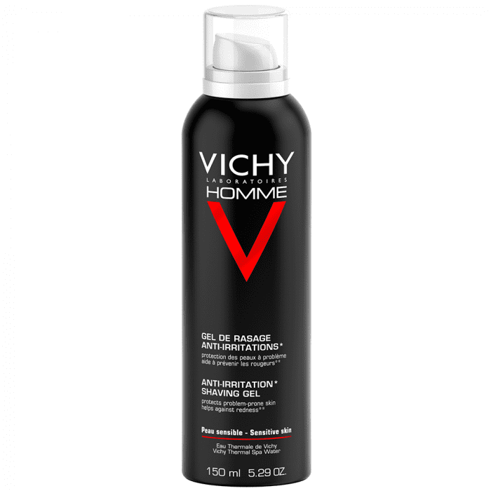 vichy homme gel de rasage anti-irritations vitamine c 150 ml