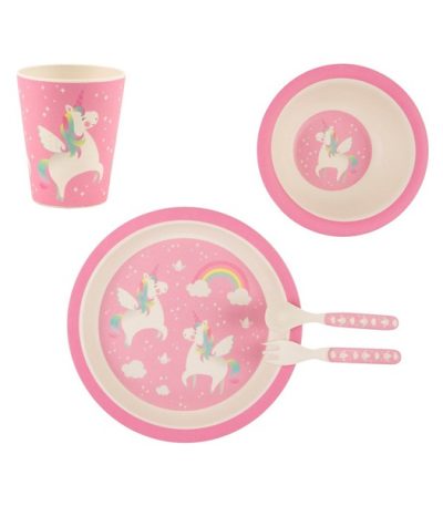 ensemble 5 pcs fibre bamboo dessin cheval - couleur rose