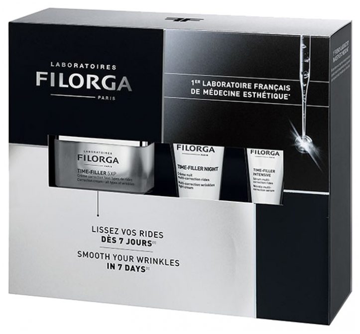 FILORGA COFFRET – Time-Filler 5XP Cr&egrave;me de Jour 50ml + Time-Filler Night Cr&egrave;me de Nuit 15ml Offerte + Time-Filler Intensive S&eacute;rum 7ml Offert