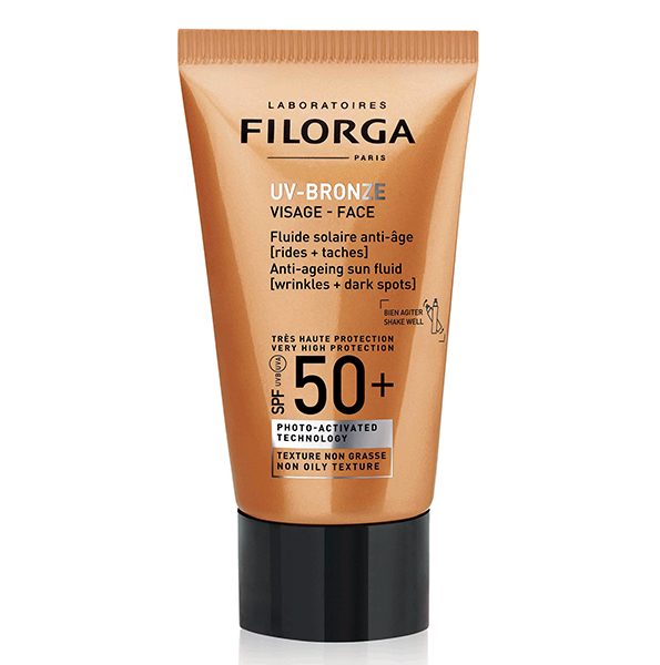 filorga uv bronze visage fluide solaire anti age + anti tache 40ml
