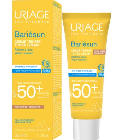 uriage bariesun coffret creme teinte dore spf50+ + eau thermal 50ml
