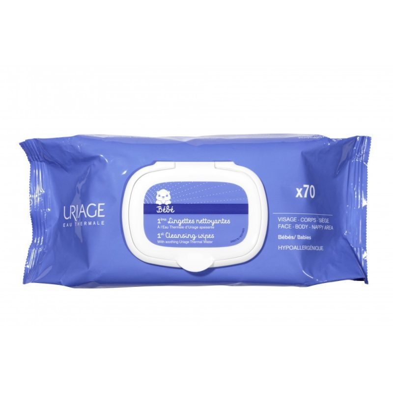 uriage bebe 1ere lingettes d eau nettoyante *70