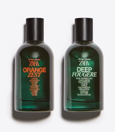 zara parfum orange zest & deep fougere 2 x 100ml