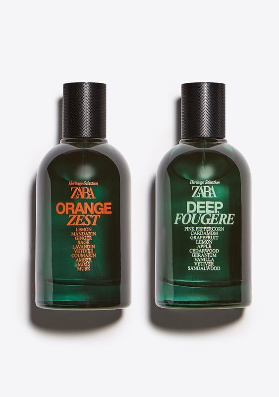 zara parfum orange zest & deep fougere 2 x 100ml