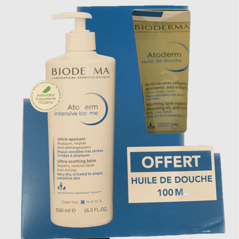 bioderma coffret atoderm gel creme 200ml + atoderm huile douche 200ml offert
