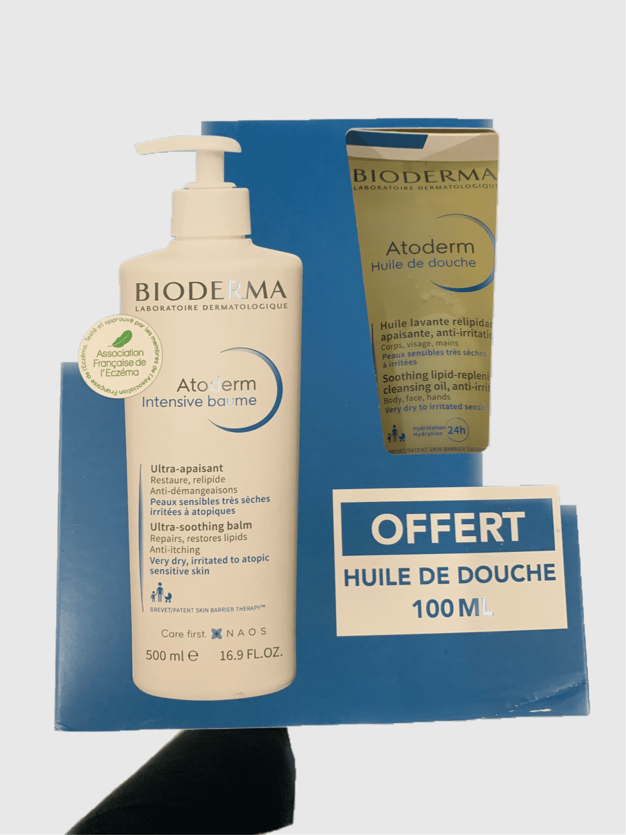 BIODERMA COFFRET ATODERM GEL CREME 200ML + ATODERM HUILE DOUCHE 200ML OFFERT