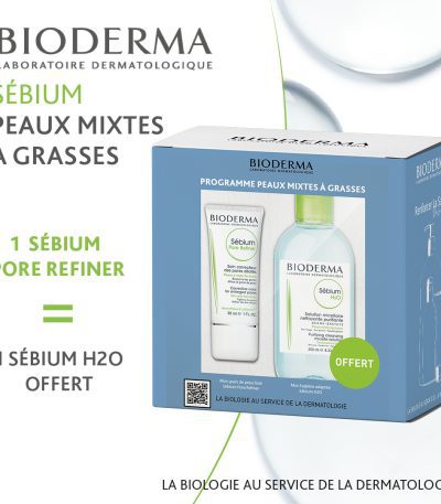 bioderma coffret sebium h2o 250 ml + sebium h2o 250ml offert